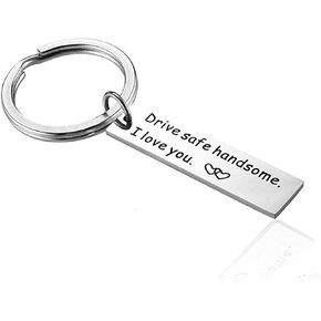 سلسلة مفاتيح آمنة، حلقات مفاتيح للأب والصديق المقرب وهدايا أفضل صديق سلسلة مفاتيح مخصصة I Need You Here with Me (فضي) I Love you Keychain in Kuwait