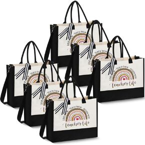 Talltalk 6 Pcs Teacher Appreciation Gifts Teacher Tote Bag School Teacher Gifts for Women School Christmas Birthday Gifts in Saudi Arabia