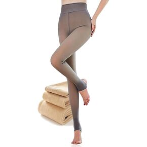 جوارب شتوية مبطنة بالصوف للنساء، جوارب طويلة شفافة ودافئة عالية الخصر، سراويل ضيقة مرنة سميكة حرارية غامضة in Kuwait