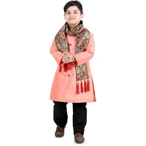 INDIAN KIDS BOYS ART SILK SERWANI WITH DUPATTA COVER AND HANGER PACKED in Saudi Arabia