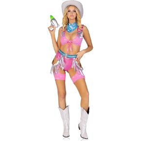 Leg Avenue Women’s 4 PC Space Cowgirl Costume with Bandana, MEDIUM