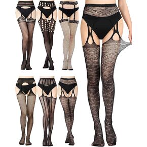 GPUSFAK 6 أزواج المرأة جوارب مثيرة جوارب شبكية الجوارب المرنة شبكة صيد السمك جوارب عالية الخصر in Kuwait