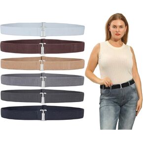 6 قطع من حزام مطاطي غير مرئي مع إبزيم مسطح لفساتين الجينز للنساء والرجال in Kuwait