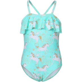 Phineein Girls One-Piece Swimwear Tropical Fruit Heart Print Ruffle Bathing Suit in Saudi Arabia
