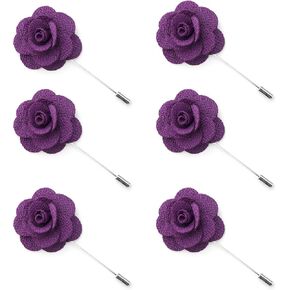 TopTie Men's Lapel Flower Pin Rose for Wedding Boutonniere Stick (Pack of 6) in Saudi Arabia