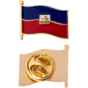 Haiti Lapel Pin Country Enamel Made of Metal Souvenir Hat Men Women Patriotic Haitian (Waving Flag Lapel Pin) in Saudi Arabia