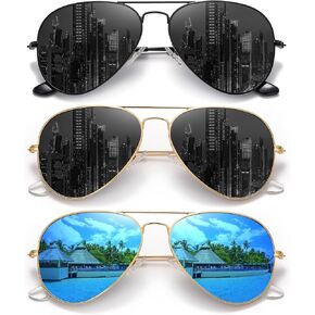 نظارات شمسية MEETSUN Aviator للرجال والنساء، إطار معدني مستقطب للحماية من الأشعة فوق البنفسجية 400 in Kuwait