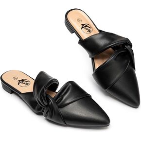 Trary Women's Flats Mules, Pointed Toe Backless Loafers Women Shoes, Mules for Women Flats Comfortable, Cute Flats for Women, Slip on Womens Mules, Office Shoes for Women, Business Casual Shoes