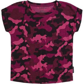 HUDSON Girls' Short Sleeve Patterned Tee, Relaxed Fit Jersey T-Shirt with Crewneck