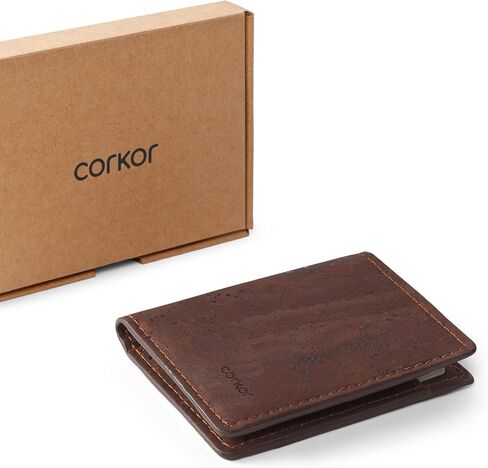 Corkor Slim Wallet for Men, RFID Safe, Vegan Non Leather, Bi-fold Cards Cash in Kuwait