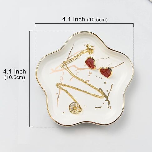 Ring Holder for Jewelry Jewelry Tray Ring Dish Jewelry Holder Trinket Dish Ceramic Dish for Ring Earring Necklace Bracelet Watch Keys Christmas Gifts Friends Sisters Daughter Mother Gift 4.5 In Black in Kuwait