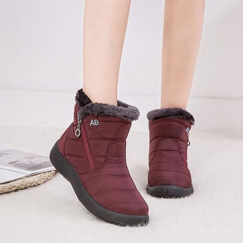 XIANV Womens Snow Boots Winter Anti-Slip Waterproof Ankle Warm Fur Lined House Shoes in Kuwait