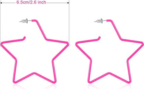 3 Pairs Neon Earrings 70s 80s Party Retro Earrings for Women Costume Party Accessory in Kuwait
