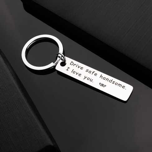 سلسلة مفاتيح آمنة، حلقات مفاتيح للأب والصديق المقرب وهدايا أفضل صديق سلسلة مفاتيح مخصصة I Need You Here with Me (فضي) I Love you Keychain in Kuwait