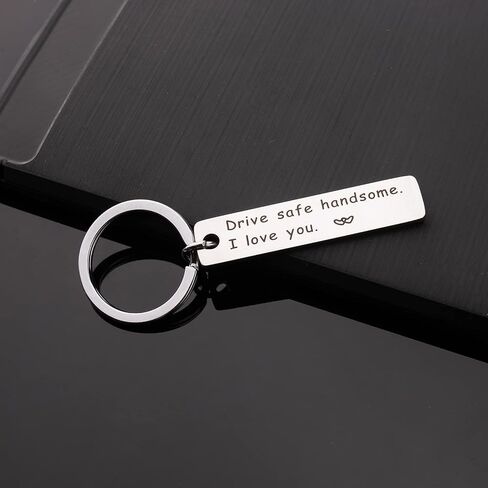 سلسلة مفاتيح آمنة، حلقات مفاتيح للأب والصديق المقرب وهدايا أفضل صديق سلسلة مفاتيح مخصصة I Need You Here with Me (فضي) I Love you Keychain in Kuwait