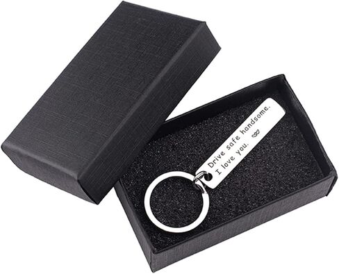 سلسلة مفاتيح آمنة، حلقات مفاتيح للأب والصديق المقرب وهدايا أفضل صديق سلسلة مفاتيح مخصصة I Need You Here with Me (فضي) I Love you Keychain in Kuwait