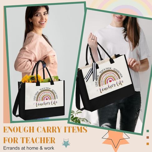 Talltalk 6 Pcs Teacher Appreciation Gifts Teacher Tote Bag School Teacher Gifts for Women School Christmas Birthday Gifts in Saudi Arabia
