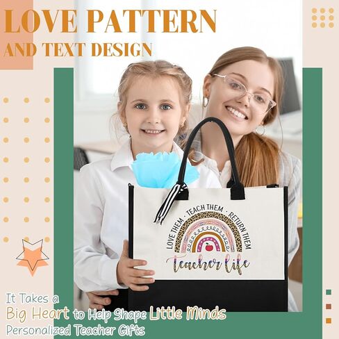 Talltalk 6 Pcs Teacher Appreciation Gifts Teacher Tote Bag School Teacher Gifts for Women School Christmas Birthday Gifts in Saudi Arabia