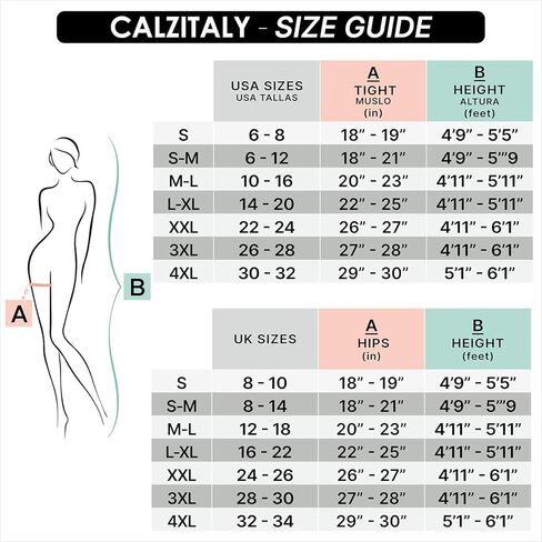 CALZITALY جوارب طويلة غير شفافة للفخذ، مقاس S، M/L، L/XL، XXL، XXXL، XXXXL in Kuwait