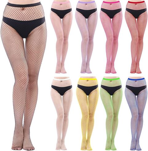 Adove Multipack Fishnet Tights for Women, Multi colored Thigh High Stockings Mesh Hight Waist Fish Nets Pantyhose in Saudi Arabia