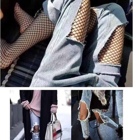 Adove Multipack Fishnet Tights for Women, Multi colored Thigh High Stockings Mesh Hight Waist Fish Nets Pantyhose in Saudi Arabia