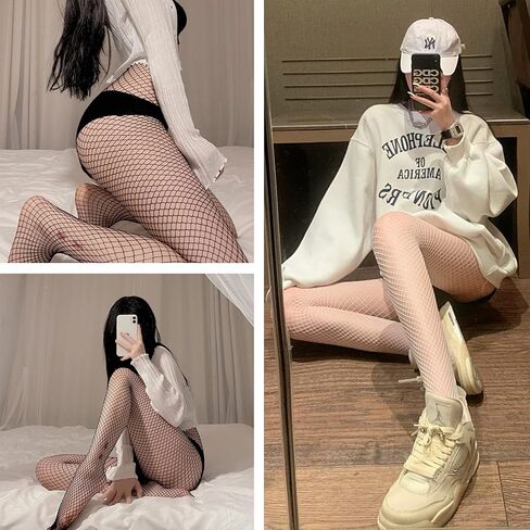 Adove Multipack Fishnet Tights for Women, Multi colored Thigh High Stockings Mesh Hight Waist Fish Nets Pantyhose in Saudi Arabia
