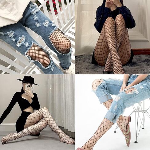 Blostirno Women’s High Waist Fishnet Stockings Tights Thigh Highs Pantyhose Sexy Stocking in Kuwait