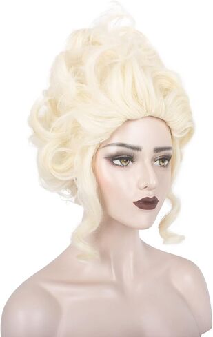شعر مستعار أشقر قصير من WeKen للنساء Bridgerton Cosplay يناسب أزياء الخمسينات والثمانينات من القرن الثامن عشر الفيكتوري الباروك ماري أنطوانيت للنساء البالغات في الهالوين in Kuwait