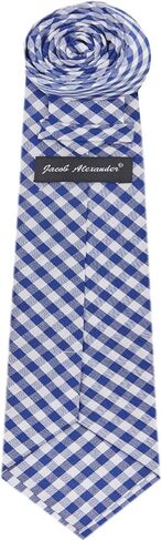 Jacob Alexander Men's Gingham Checkered Pattern Neck Tie in Kuwait
