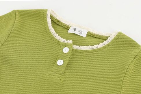 قميص Henley بأكمام طويلة للفتيات الصغيرات، بلوفر برقبة دائرية للفتيات in Kuwait