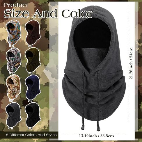 Suhine 8 Pcs Balaclava Warm Fleece Ski Mask Winter Hat with Neck Cover Windproof Face Covers for Men Women Outdoor Cold Weather Neck Warmer, 8 Styles in Saudi Arabia