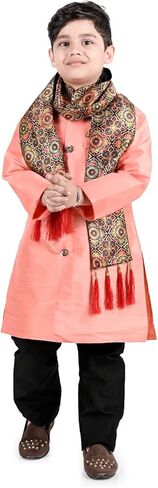 INDIAN KIDS BOYS ART SILK SERWANI WITH DUPATTA COVER AND HANGER PACKED in Saudi Arabia