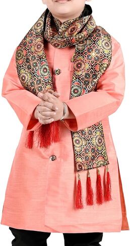INDIAN KIDS BOYS ART SILK SERWANI WITH DUPATTA COVER AND HANGER PACKED in Saudi Arabia