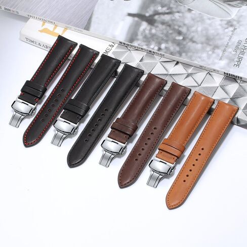 iStrap Quick Release Watch Band - Top Grain Leather Replacement Quickfit Strap - Stainless Steel Buckle - 18mm, 19mm, 20mm, 21mm 22mm,24mm for Men Women in Kuwait