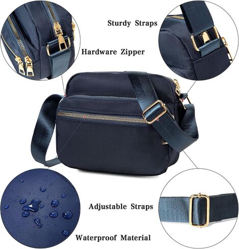 SEINPURE Women Nylon Crossbody Bag Waterproof Multi Pockets Shoulder Handbags Small Lightweight Travel Purse Adjustable Strap in Saudi Arabia