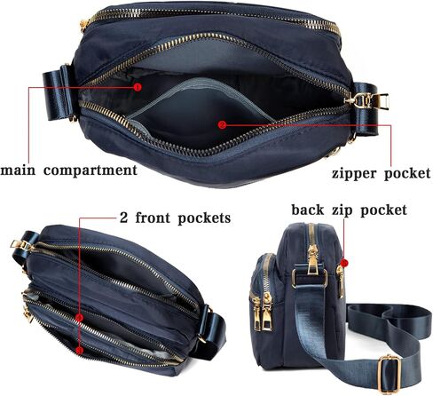 SEINPURE Women Nylon Crossbody Bag Waterproof Multi Pockets Shoulder Handbags Small Lightweight Travel Purse Adjustable Strap in Saudi Arabia