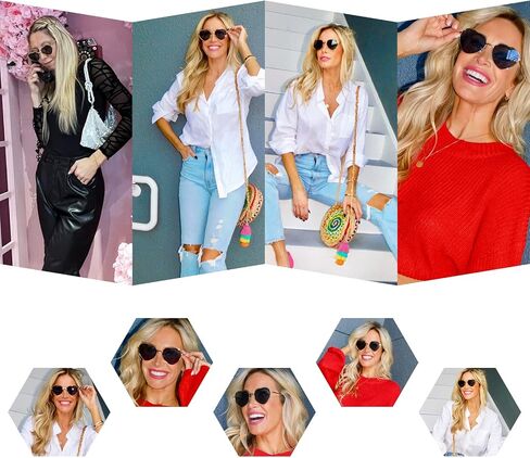Dollger Heart Sunglasses for Women Polarized Style Mirror Lens Metal Gold Frame in Saudi Arabia