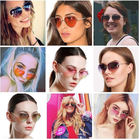 Dollger Heart Sunglasses for Women Polarized Style Mirror Lens Metal Gold Frame in Saudi Arabia