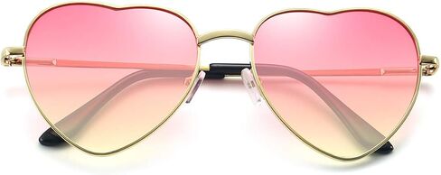 Dollger Heart Sunglasses for Women Polarized Style Mirror Lens Metal Gold Frame in Saudi Arabia