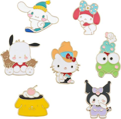 7 قطع من دبابيس المينا اللطيفة على شكل قطة من كويسويم، مناسبة لحقيبة الظهر والملابس والجاكيت والقبعة الصغيرة والديكور كهدية in Kuwait