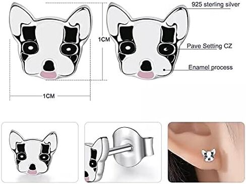 Bee Earrings, Penguin Gifts, Lady Bug Earrings, Dog Studs, 925 Sterling Silver Animal Stud Earrings for Women/Girls - Penguin Earrings Studs Jewelry, Lady Bug Studs - Bumble Bee Gifts in Kuwait
