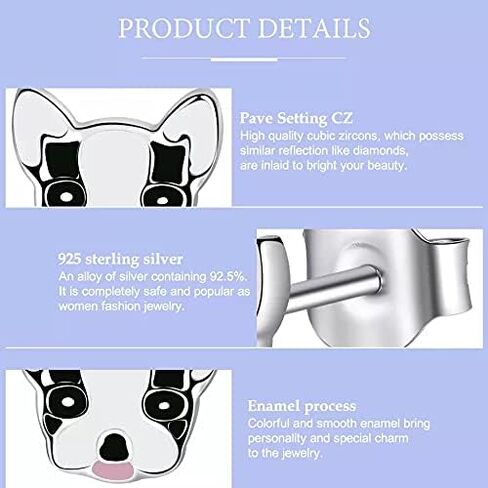 Bee Earrings, Penguin Gifts, Lady Bug Earrings, Dog Studs, 925 Sterling Silver Animal Stud Earrings for Women/Girls - Penguin Earrings Studs Jewelry, Lady Bug Studs - Bumble Bee Gifts in Kuwait