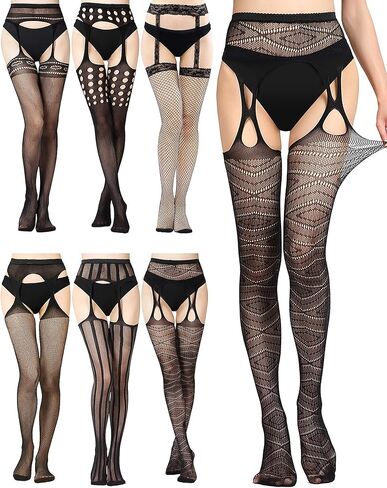 GPUSFAK 6 أزواج المرأة جوارب مثيرة جوارب شبكية الجوارب المرنة شبكة صيد السمك جوارب عالية الخصر in Kuwait