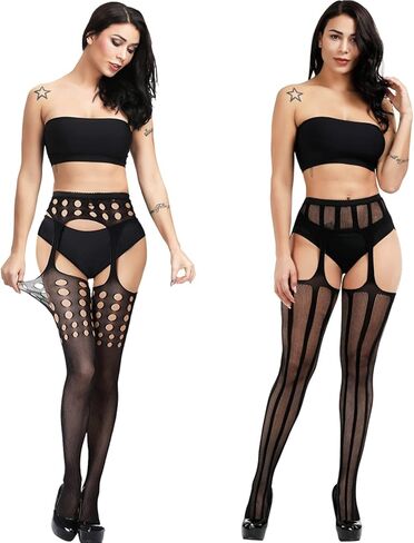 GPUSFAK 6 أزواج المرأة جوارب مثيرة جوارب شبكية الجوارب المرنة شبكة صيد السمك جوارب عالية الخصر in Kuwait