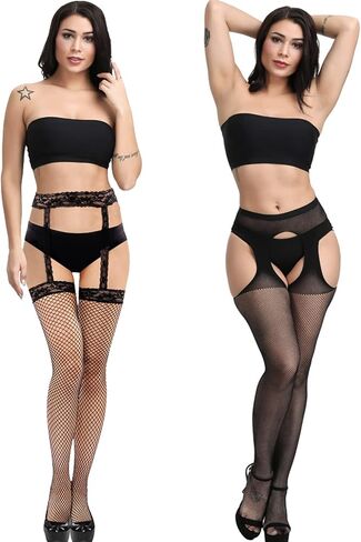 GPUSFAK 6 أزواج المرأة جوارب مثيرة جوارب شبكية الجوارب المرنة شبكة صيد السمك جوارب عالية الخصر in Kuwait