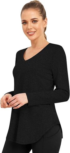 Womens Workout Tops Long Sleeve Lightweight Sport Active Shirt for Hiking Dancing Running Clothes in Saudi Arabia