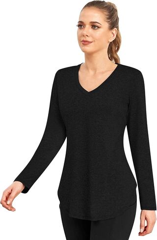 Womens Workout Tops Long Sleeve Lightweight Sport Active Shirt for Hiking Dancing Running Clothes in Saudi Arabia