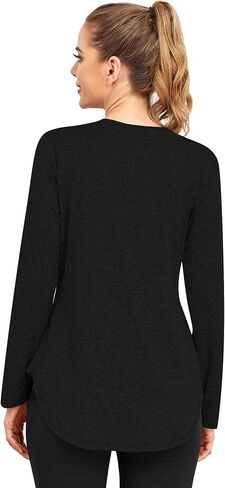 Womens Workout Tops Long Sleeve Lightweight Sport Active Shirt for Hiking Dancing Running Clothes in Saudi Arabia