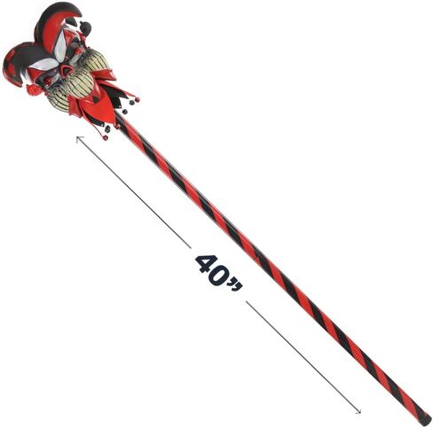 Krazed Jester Cane - 40", 1 Pc. - Perfect Halloween Accessory - Ideal for Trick or Treat, Cosplay, Dress-ups & Spooky Parties in Saudi Arabia