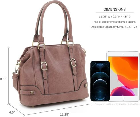 JESSIE & JAMES Elena Concealed Carry Satchel Purse Top Handle Shoulder Tote Bags For Women with Lock and Key in Kuwait